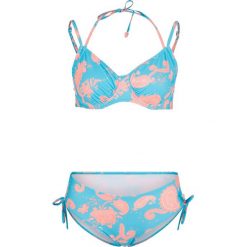 Bikini na fiszbinach (2 części) bonprix turkusowo-różowy. Niebieskie stroje kąpielowe damskie bonprix, bez wzorów. Za 42,99 zł.