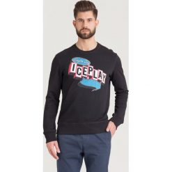 BLUZA ICE PLAY. Czarne bluzy męskie Ice Play, s, z nadrukiem, z bawełny, z okrągłym kołnierzem, bez rękawów, bez kaptura. Za 317,40 zł.