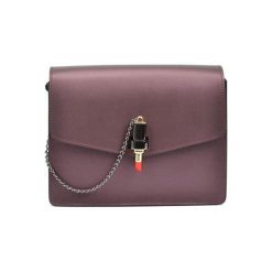 Torebki klasyczne damskie: Skórzana torebka w kolorze fioletowym – (S)23 x (W)18 x (G)8 cm