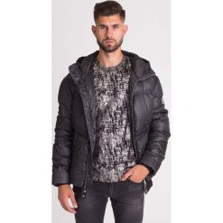 KURTKA VERSACE COLLECTION PUCHOWA. Czarne płaszcze męskie m, z nadrukiem, z tkaniny. Za 1869,50 zł.