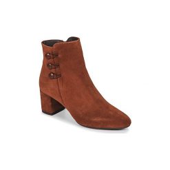 Botki Betty London JOYE. Pomarańczowe botki damskie Betty London, bez obcasa, bez zapięcia. Za 489,00 zł.