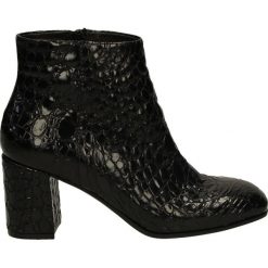 Botki - EQ1102 SAN NE. Czarne botki damskie Venezia, ze skóry. Za 259,00 zł.