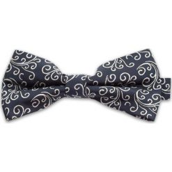 Grafitowa Mucha w Ornamenty - Vernon, Męska MUVRN0037. Szare muszki męskie Vernon, na imprezę, w paski, eleganckie. Za 29,00 zł.