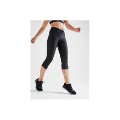 Legginsy 7/8 fitness kardio damskie 500 czarne. Czarne legginsy sportowe damskie DOMYOS, xl, bez wzorów, z elastanu, na fitness i siłownię. Za 69,99 zł.