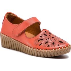 Półbuty MANITU - 840787 Orange 62. Pomarańczowe półbuty damskie marki Manitu, bez wzorów, ze skóry, bez obcasa, na obcasie, bez zapięcia. Za 239,00 zł.