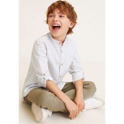 Mango Kids - Koszula dziecięca Damao 110-164 cm. Szare koszule chłopięce marki Mango Kids, w kratkę, z bawełny, casualowe, ze stójką, z długim rękawem, długie. Za 59,90 zł.