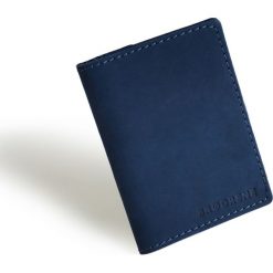 Skórzany cienki portfel slim wallet z bilonówką BRODRENE SW04 granatowy - Granatowy. Niebieskie portfele męskie Brødrene, bez wzorów, ze skóry. Za 99,99 zł.