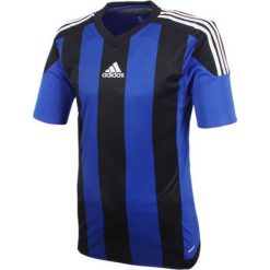 Adidas Koszulka piłkarska męska Striped 15 czarno-granatowa r. XL (S16140). Czarne koszulki sportowe męskie Adidas, s, do piłki nożnej. Za 99,90 zł.