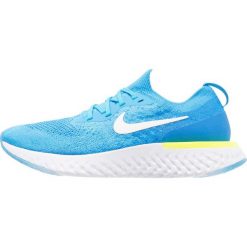 Nike Performance EPIC REACT FLYKNIT Obuwie do biegania treningowe blue glow/white/photo blue/volt glow. Niebieskie buty do biegania męskie marki Nike Performance, z materiału. W wyprzedaży za 511,20 zł.