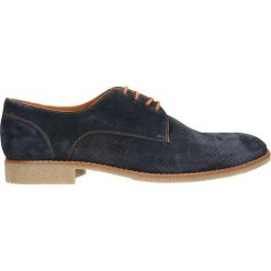 Półbuty ORION. Niebieskie półbuty męskie Gino Rossi, bez wzorów, ze skóry, eleganckie, na sznurówki. Za 199,90 zł.
