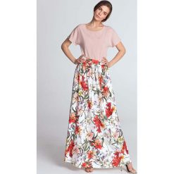 Ecru Wzorzysta Rozkloszowana Spódnica Maxi. Szare spódniczki damskie Molly.pl, na lato, s, bez wzorów, klasyczne, długie, maxi, rozkloszowane. Za 158,90 zł.