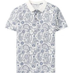 Shirt polo z krótkim rękawem bonprix biel wełny "paisley". Białe koszulki męskie bonprix, xl, z nadrukiem, z bawełny, polo, z krótkim rękawem, krótkie. Za 39,99 zł.
