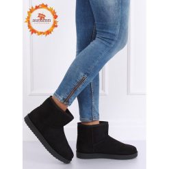 Emusy śniegowce krótkie czarne LV56P BLACK. Czarne śniegowce damskie obuwie damskie, na zimę, z zamszu, przed kostkę, bez zapięcia. Za 71,15 zł.