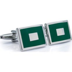 Zielono-srebrne spinki do mankietów N115. Szare spinki do mankietów męskie Modini Moda Męska, srebrne. Za 55,01 zł.