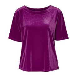Cellbes Dżersejowa bluzka z aksamitu śliwkowy female fioletowy 38/40. Fioletowe bluzki damskie Cellbes, bez wzorów, z dżerseju, eleganckie, bez kołnierzyka, z krótkim rękawem. W wyprzedaży za 69,00 zł.