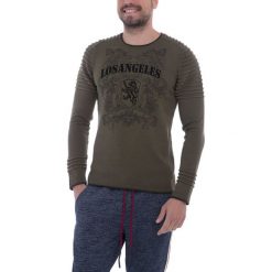 Swetry męskie: Sweter w kolorze khaki