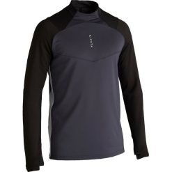 Bluza do piłki nożnej T500 na suwak 1/2. Niebieskie bluzy męskie KIPSTA, s, bez wzorów, z elastanu, bez kołnierzyka, bez rękawów, bez kaptura. Za 69,99 zł.
