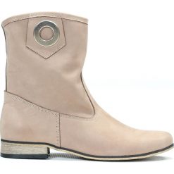 Wsuwane botki na niskim obcasie - skóra naturalna - model 270 - kolor cappuccino. Botki damskie Zapato, ze skóry, klasyczne, na niskim obcasie, bez zapięcia. W wyprzedaży za 269,25 zł.