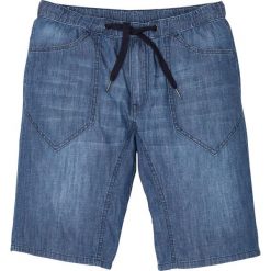 Bermudy dżinsowe z elastycznym paskiem Regular Fit bonprix niebieski "stone”. Niebieskie jeansy męskie bonprix, m, bez wzorów, z jeansu. Za 54,99 zł.