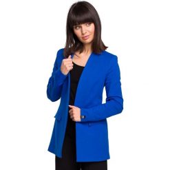 Żakiet dzianinowy plus size bez zapięcia - chabrowy. Niebieskie żakiety damskie BE, s, bez wzorów, z elastanu. Za 229,00 zł.
