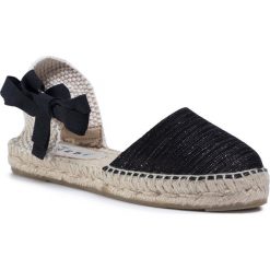 Espadryle MANEBI - Flat Valenciana G 0.1 P0 Sparkling Black. Czarne espadryle damskie Manebi, bez wzorów, ze skóry, bez obcasa. Za 469,00 zł.