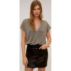 Mango - T-shirt Font6. Topy damskie Mango, s, bez wzorów, z poliesteru, bez kołnierzyka. W wyprzedaży za 59,90 zł.