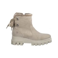 Tamaris Buty jasnobeżowy female beżowy 40. Brązowe botki damskie Tamaris, z syntetyku, bez obcasa, na sznurówki. Za 399,00 zł.