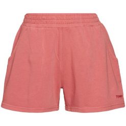 Szorty sportowe Tommy Jeans Tjw Sweat DW0DW07986. Różowe spodenki sportowe damskie Tommy Jeans, l, bez wzorów, z bawełny, sportowe. Za 299,00 zł.
