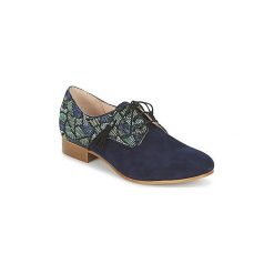 Derby Betty London IKUBU. Niebieskie półbuty damskie Betty London, bez wzorów, bez obcasa, bez zapięcia. Za 216,30 zł.