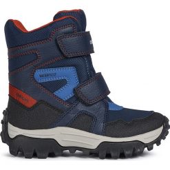 Geox - Śniegowce dziecięce. Niebieskie śniegowce chłopięce Geox, na zimę, bez zapięcia. Za 309,90 zł.