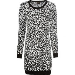 Sweter bonprix czarno-biały leo. Czarne swetry damskie bonprix, z aplikacjami, z dzianiny, bez rękawów, bez kaptura. Za 99,99 zł.
