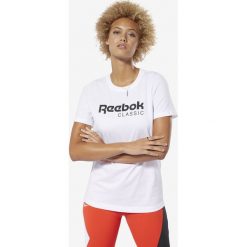 Reebok Classic Koszulka Biały. Białe podkoszulki męskie Reebok Classic, l, z nadrukiem, z bawełny, bez kołnierzyka. Za 119,95 zł.