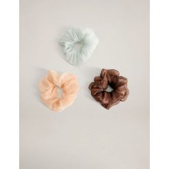 Mango - Gumki do włosów Luri (3-pack). Niebieskie gumki do włosów damskie Mango, bez wzorów, z poliesteru. Za 49,90 zł.