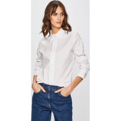 Calvin Klein - Koszula. Białe bluzki damskie Calvin Klein, m, bez wzorów, z elastanu, klasyczne, z klasycznym kołnierzykiem, z długim rękawem. W wyprzedaży za 259,90 zł.
