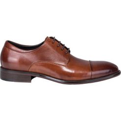 Półbuty BUKN000056. Brązowe buty wizytowe męskie marki Giacomo Conti, bez wzorów, ze skóry, eleganckie, na sznurówki. Za 399,00 zł.
