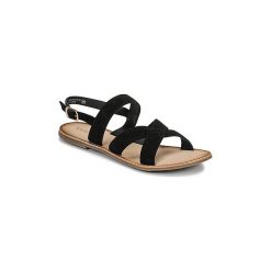 Sandały Kickers DIBA. Czarne sandały damskie Kickers, bez wzorów, bez obcasa, bez zapięcia. Za 153,30 zł.