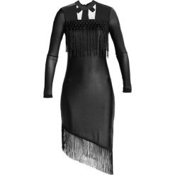 Sukienki hiszpanki: YAS YASCAMILLE FRINGE Sukienka z dżerseju black