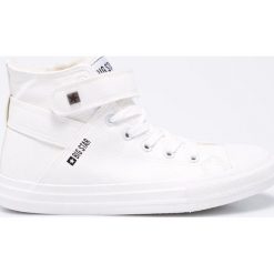 Big Star - Trampki. Białe trampki damskie slip on marki BIG STAR, z materiału, na sznurówki. W wyprzedaży za 99,90 zł.