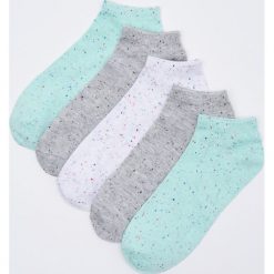 Kolorowe skarpety 5 pack - Szary. Szare skarpetki damskie Sinsay, bez wzorów. Za 14,99 zł.