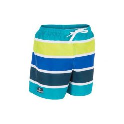 Spodenki surfing krótkie BBS 100 Stripes dla dzieci. Niebieskie spodenki chłopięce marki OLAIAN, bez wzorów, z poliesteru, z krótkim rękawem. W wyprzedaży za 19,99 zł.