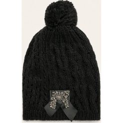 Twinset - Czapka. Czarne czapki damskie Twinset, bez wzorów, z dzianiny. W wyprzedaży za 169,90 zł.