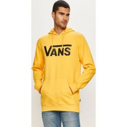 Vans - Bluza. Żółte bluzy męskie Vans, s, z nadrukiem, z bawełny, z kapturem, bez rękawów, z kapturem. Za 279,90 zł.