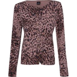 Sweter DEHA. Brązowe swetry damskie Deha, bez wzorów, z zamszu, sportowe, bez rękawów, bez kaptura. W wyprzedaży za 150,00 zł.