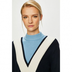 Tommy Hilfiger - Sukienka. Niebieskie sukienki damskie TOMMY HILFIGER, na co dzień, s, bez wzorów, z bawełny, casualowe, bez kołnierzyka, z długim rękawem, długie, mini, proste. W wyprzedaży za 699,90 zł.