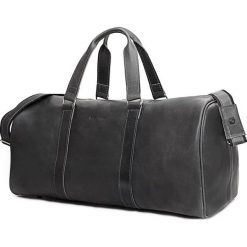 CORTEZ Grafitowa męska torba ze skóry Podróżna smooth leather. Czarne torby podróżne marki Brødrene, ze skóry, duże. Za 750,00 zł.