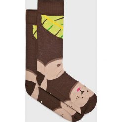 Nanushki - Skarpety Little Monkey. Pomarańczowe skarpetki męskie marki Nanushki, bez wzorów, z elastanu. Za 24,90 zł.