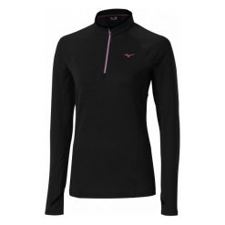 Mizuno Bluza Sportowa Warmalite Top W Black L. Czarne bluzy sportowe damskie marki Mizuno, l. W wyprzedaży za 199,00 zł.