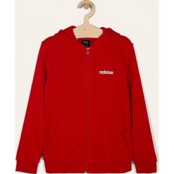 Adidas - Bluza dziecięca 110-176 cm. Czerwone bluzy chłopięce Adidas, z nadrukiem, z bawełny, bez rękawów, z kapturem. Za 169,90 zł.