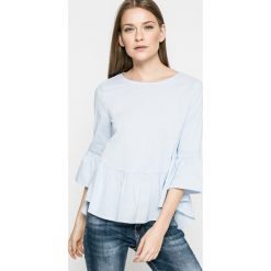 Answear - Bluzka Blossom Mood. Szare bluzki asymetryczne ANSWEAR, l, z bawełny, eleganckie, z okrągłym kołnierzem. W wyprzedaży za 59,90 zł.