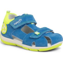 Sandały SUPERFIT - 6-09142-81 D Blau/Gelb. Niebieskie sandały chłopięce Superfit, ze skóry, bez zapięcia. Za 229,00 zł.